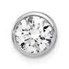 14k White Gold 1 carat Lab Grown Diamond VS/SI+ G+ Round Complete Bezel Chain Slide Pendant