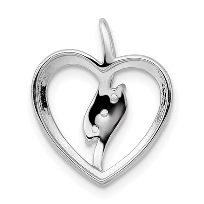 14k White Gold 1/10 carat Lab Grown Diamond VS/SI+ G+ Complete Open Heart Pendant