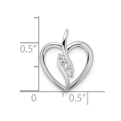14k White Gold 1/10 carat Lab Grown Diamond VS/SI+ G+ Complete Open Heart Pendant