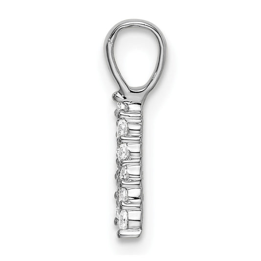 14k White Gold 1/8 carat Lab Grown Diamond VS/SI+ G+ Complete Letter A Initial Pendant