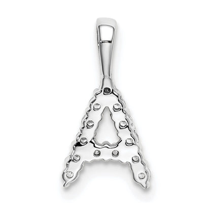 14k White Gold 1/8 carat Lab Grown Diamond VS/SI+ G+ Complete Letter A Initial Pendant