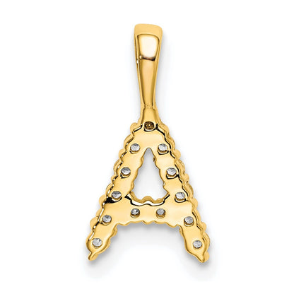 14k 1/8 carat Lab Grown Diamond VS/SI+ G+ Complete Letter A Initial Pendant
