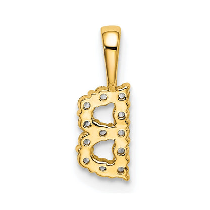 14k 1/8 carat Lab Grown Diamond VS/SI+ G+ Complete Letter B Intitial Pendant