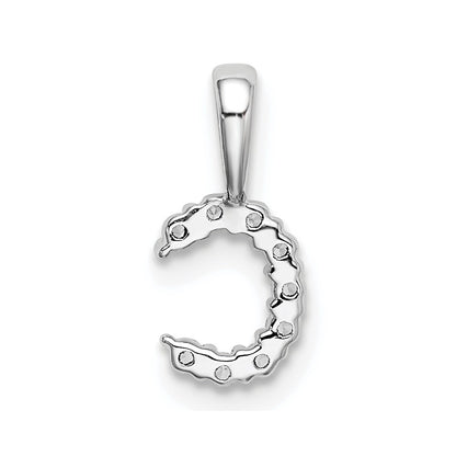 14k White Gold 1/10 carat Lab Grown Diamond VS/SI+ G+ Complete Letter C Initial Pendant