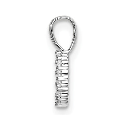 14k White Gold 1/10 carat Lab Grown Diamond VS/SI+ G+ Complete Letter D Initial Pendant