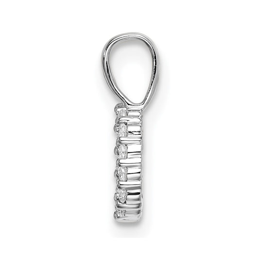 14k White Gold 1/10 carat Lab Grown Diamond VS/SI+ G+ Complete Letter D Initial Pendant