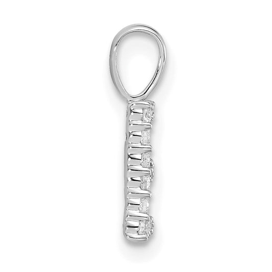 14k White Gold 1/8 carat Lab Grown Diamond VS/SI+ G+ Complete Letter E Initial Pendant