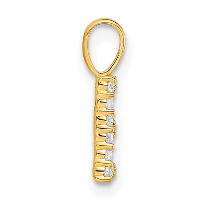14k 1/8 carat Lab Grown Diamond VS/SI+ G+ Complete Letter E Initial Pendant