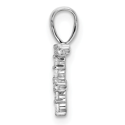 14k White Gold 1/8 carat Lab Grown Diamond VS/SI+ G+ Complete Letter F Initial Pendant