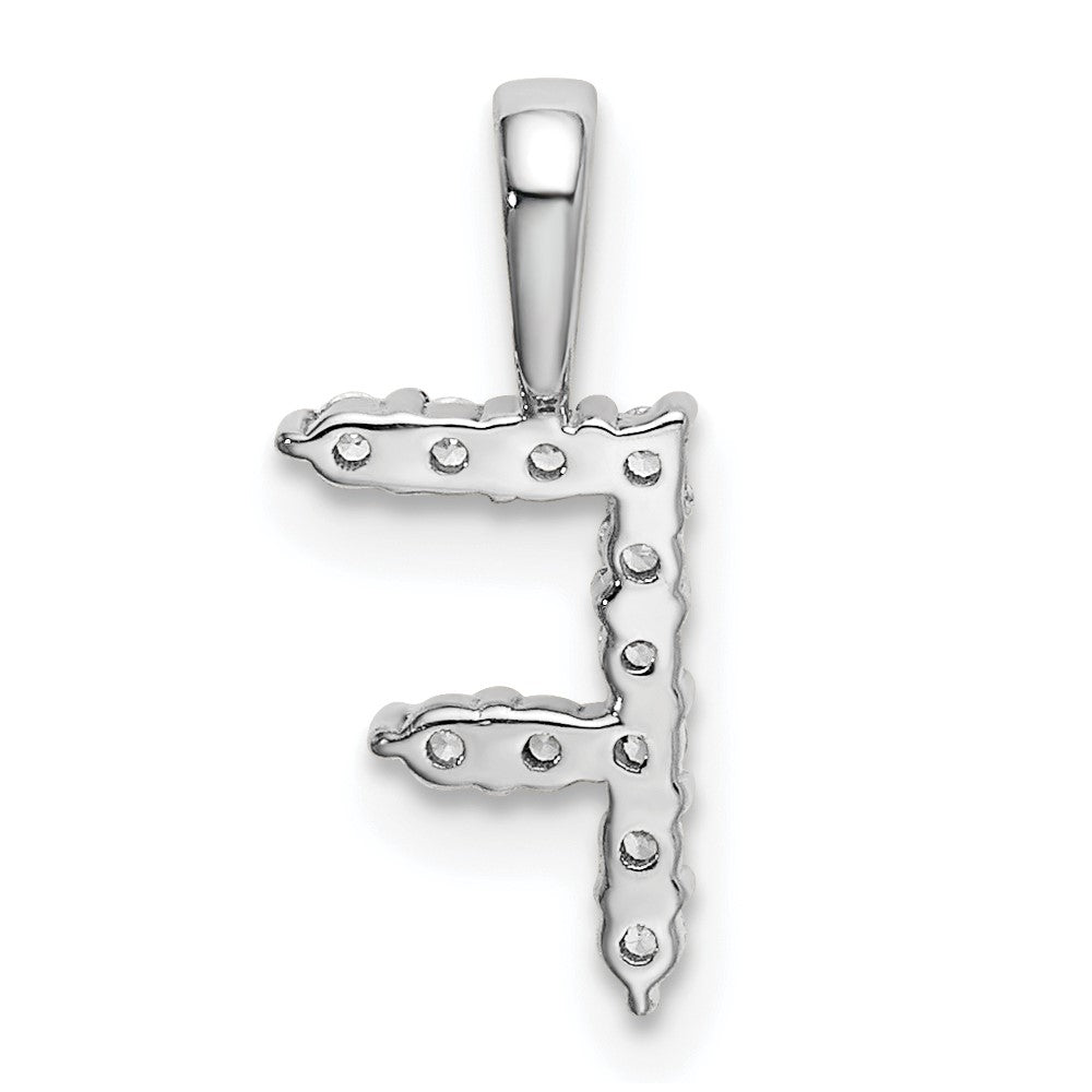 14k White Gold 1/8 carat Lab Grown Diamond VS/SI+ G+ Complete Letter F Initial Pendant
