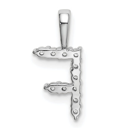 14k White Gold 1/8 carat Lab Grown Diamond VS/SI+ G+ Complete Letter F Initial Pendant