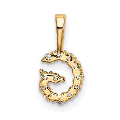 14k 1/8 carat Lab Grown Diamond VS/SI+ G+ Complete Letter G Intitial Pendant