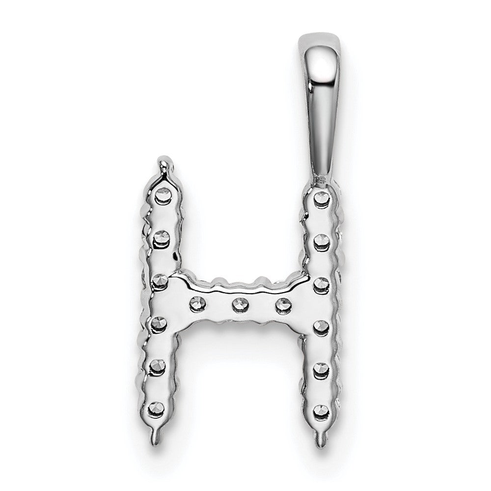 14k White Gold 1/6 carat Lab Grown Diamond VS/SI+ G+ Complete Letter H Initial Pendant