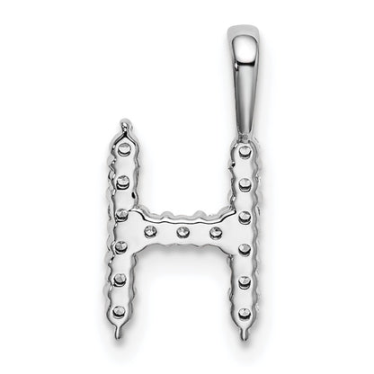 14k White Gold 1/6 carat Lab Grown Diamond VS/SI+ G+ Complete Letter H Initial Pendant