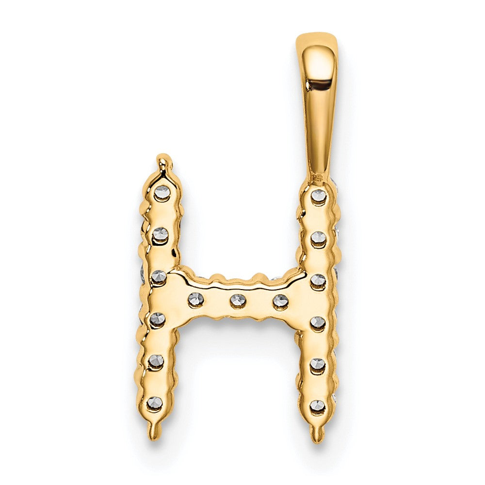 14k 1/6 carat Lab Grown Diamond VS/SI+ G+ Complete Letter H Initial Pendant