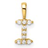 14k 1/10 carat Lab Grown Diamond VS/SI+ G+ Complete Letter I Initial Pendant