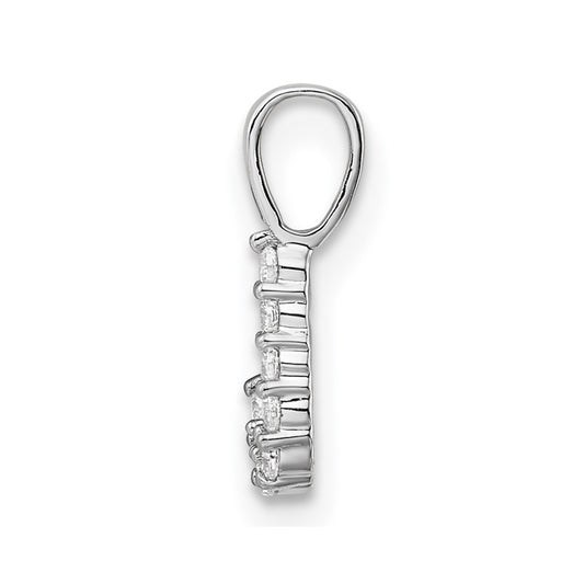 14k White Gold 1/10 carat Lab Grown Diamond VS/SI+ G+ Complete Letter J Initial Pendant