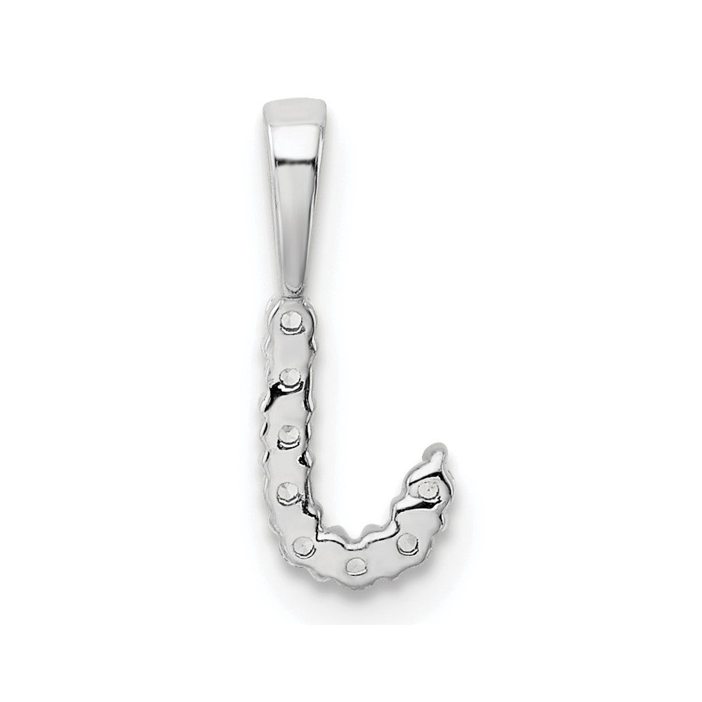 14k White Gold 1/10 carat Lab Grown Diamond VS/SI+ G+ Complete Letter J Initial Pendant
