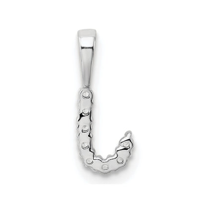 14k White Gold 1/10 carat Lab Grown Diamond VS/SI+ G+ Complete Letter J Initial Pendant