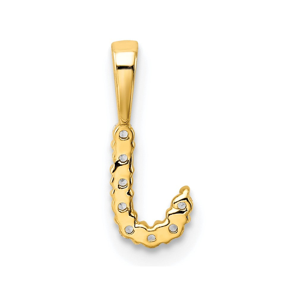 14k 1/10 carat Lab Grown Diamond VS/SI+ G+ Complete Letter J Initial Pendant