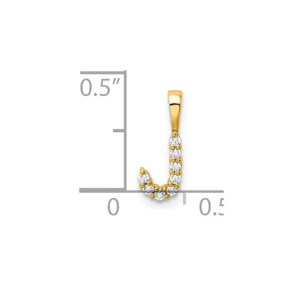 14k 1/10 carat Lab Grown Diamond VS/SI+ G+ Complete Letter J Initial Pendant