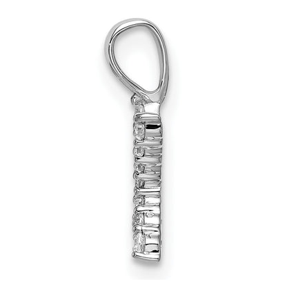 14k White Gold 1/8 carat Lab Grown Diamond VS/SI+ G+ Complete Letter K Initial Pendant