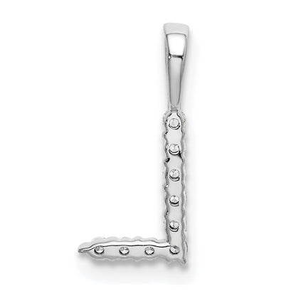 14k White Gold 1/10 carat Lab Grown Diamond VS/SI+ G+ Complete Letter L Initial Pendant