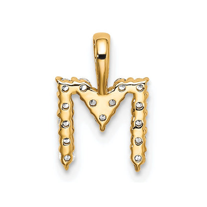 14k 1/6 carat Lab Grown Diamond VS/SI+ G+ Complete Letter M Initial Pendant