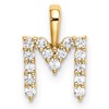 14k 1/6 carat Lab Grown Diamond VS/SI+ G+ Complete Letter M Initial Pendant