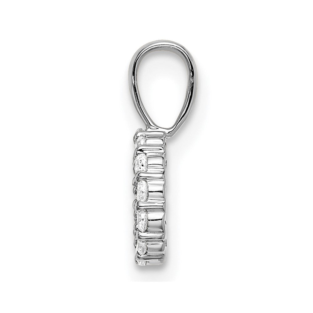 14k White Gold 1/8 carat Lab Grown Diamond VS/SI+ G+ Complete Letter O Intitial Pendant