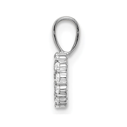 14k White Gold 1/8 carat Lab Grown Diamond VS/SI+ G+ Complete Letter O Intitial Pendant