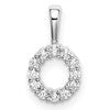 14k White Gold 1/8 carat Lab Grown Diamond VS/SI+ G+ Complete Letter O Intitial Pendant