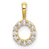14k 1/8 carat Lab Grown Diamond VS/SI+ G+ Complete Letter O Intitial Pendant
