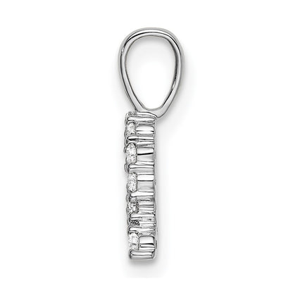 14k White Gold 1/6 carat Lab Grown Diamond VS/SI+ G+ Complete Letter Q Initial Pendant