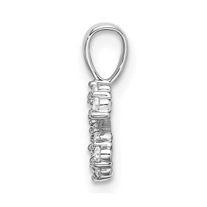 14k White Gold 1/8 carat Lab Grown Diamond VS/SI+ G+ Complete Letter S Initial Pendant