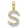14k 1/8 carat Lab Grown Diamond VS/SI+ G+ Complete Letter S Initial Pendant