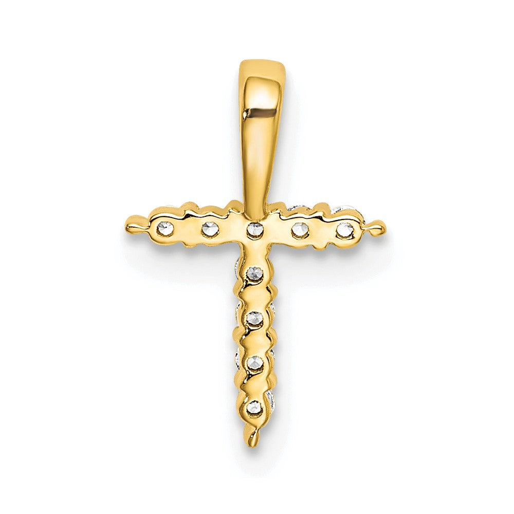 14k 1/10 carat Lab Grown Diamond VS/SI+ G+ Complete Letter T Initial Pendant