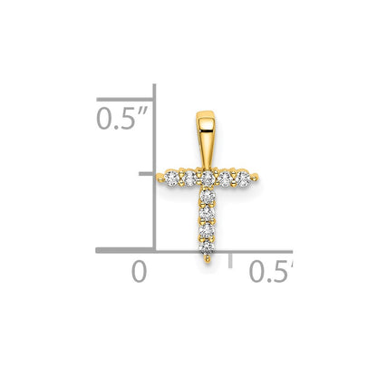 14k 1/10 carat Lab Grown Diamond VS/SI+ G+ Complete Letter T Initial Pendant