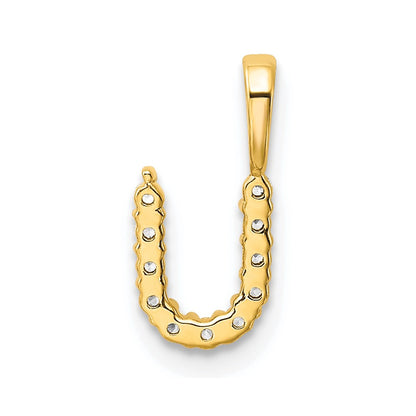14k 1/8 carat Lab Grown Diamond VS/SI+ G+ Complete Letter U Initial Pendant