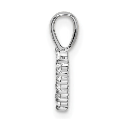 14k White Gold 1/10 carat Lab Grown Diamond VS/SI+ G+ Complete Letter V Initial Pendant