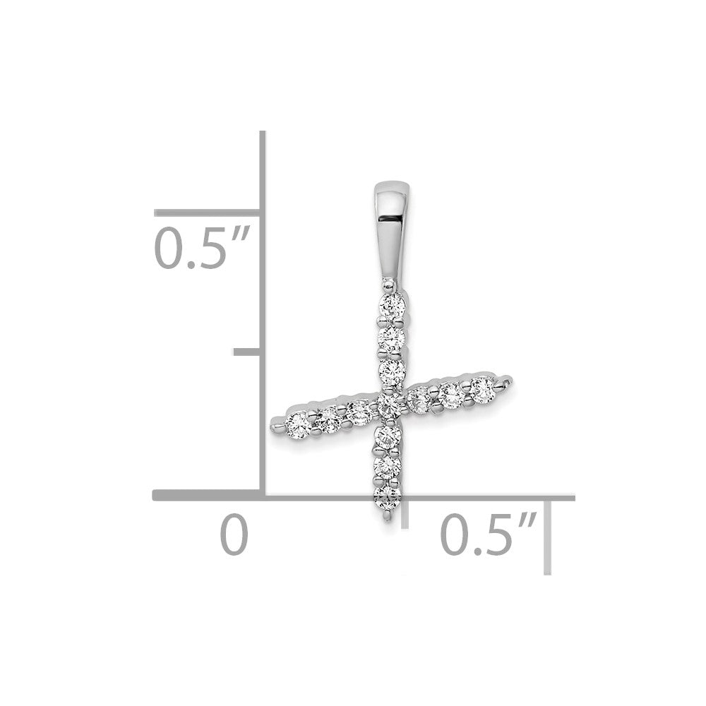 14k White Gold 1/8 carat Lab Grown Diamond VS/SI+ G+ Complete Letter X Initial Pendant