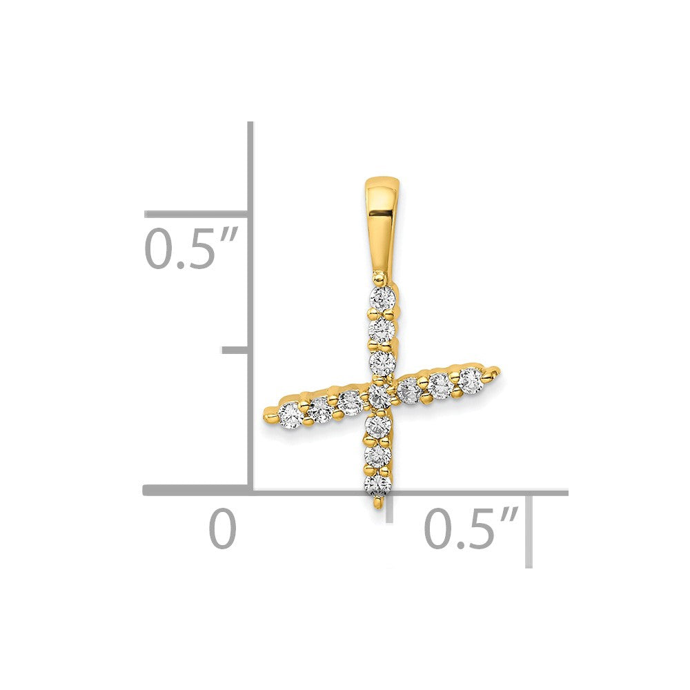 14k 1/8 carat Lab Grown Diamond VS/SI+ G+ Complete Letter X Initial Pendant