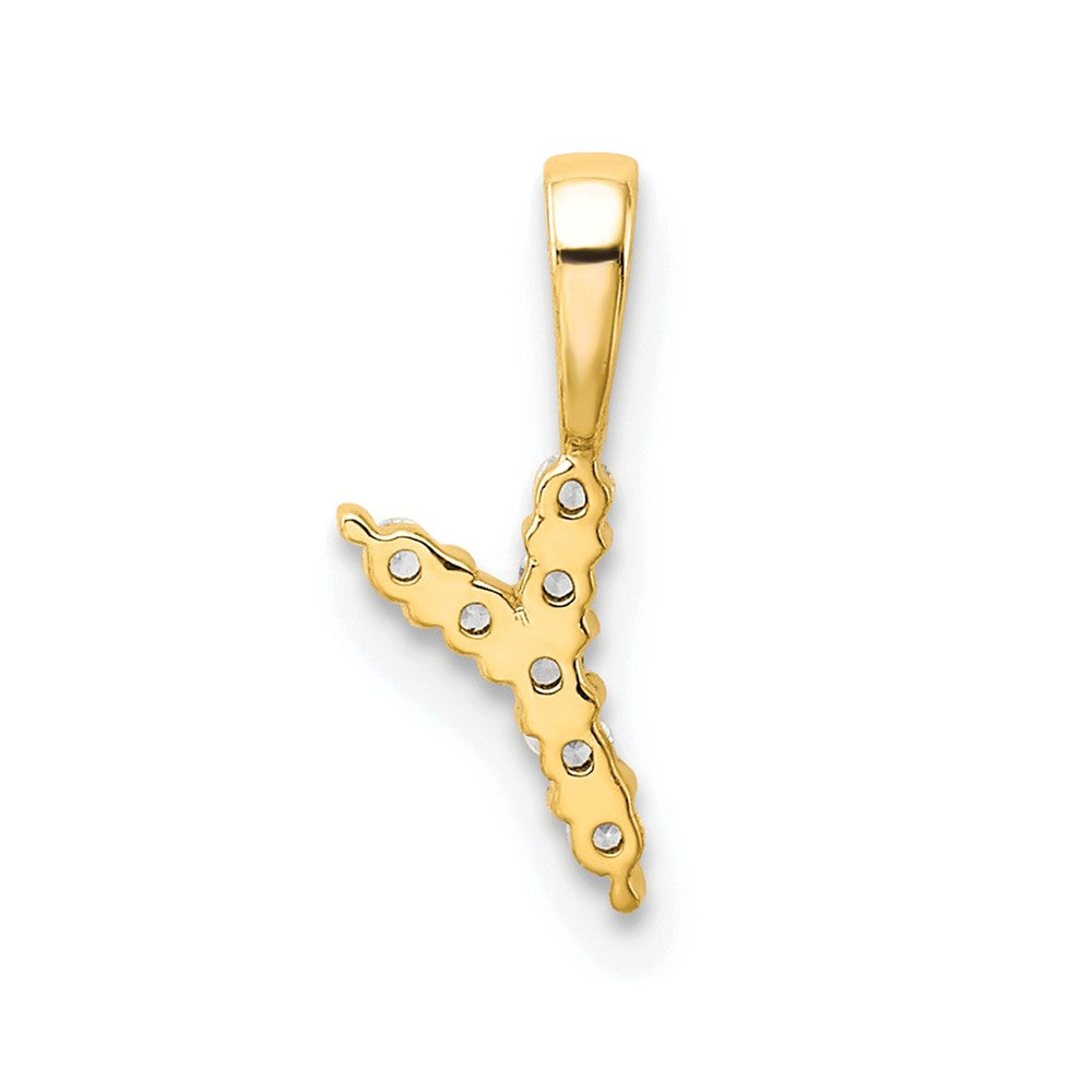 14k 1/15 carat Lab Grown Diamond VS/SI+ G+ Complete Letter Y Initial Pendant