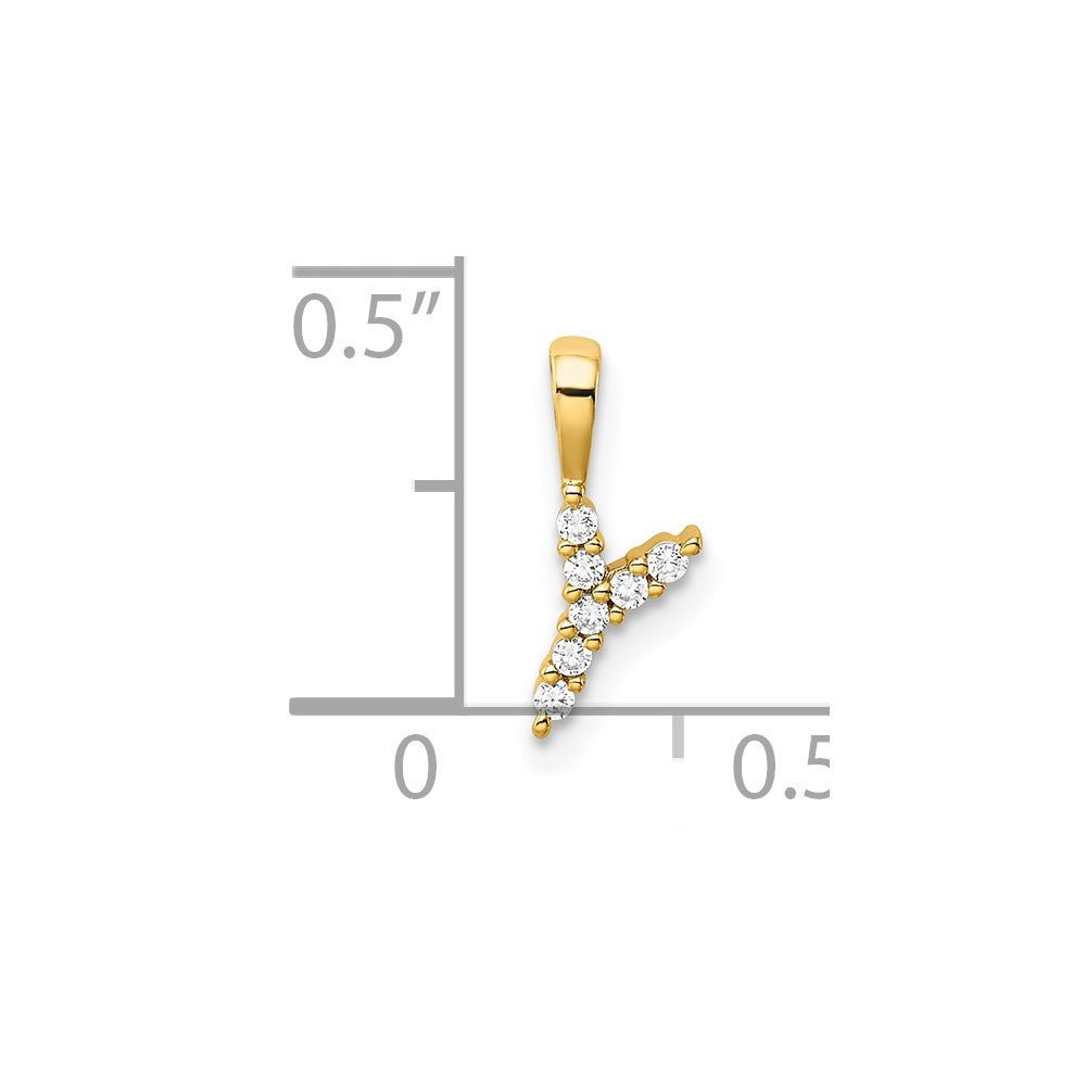 14k 1/15 carat Lab Grown Diamond VS/SI+ G+ Complete Letter Y Initial Pendant