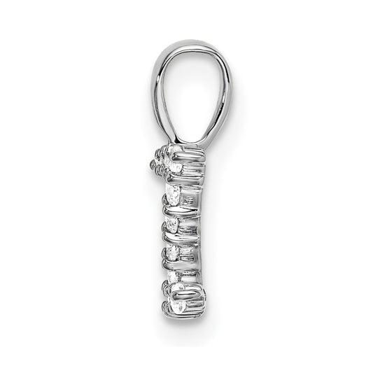 14k White Gold 1/8 carat Lab Grown Diamond VS/SI+ G+ Complete Letter Z Intitial Pendant
