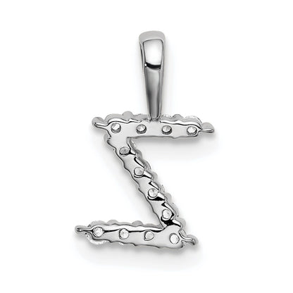 14k White Gold 1/8 carat Lab Grown Diamond VS/SI+ G+ Complete Letter Z Intitial Pendant