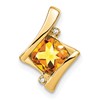 10k Cushion Citrine and Diamond Chain Slide