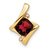 10k Yellow Gold Cushion Garnet and Diamond Chain Slide