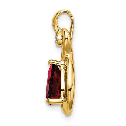 10k Pear Garnet and Diamond Chain Slide