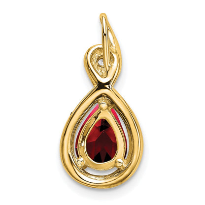 10k Pear Garnet and Diamond Chain Slide
